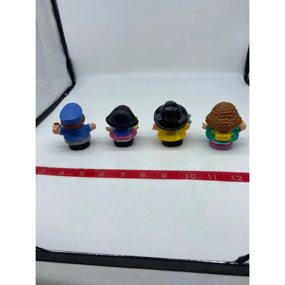 Fisher Price Little People Figures Pilot Firefighter School Girls 2001 Lot of 4